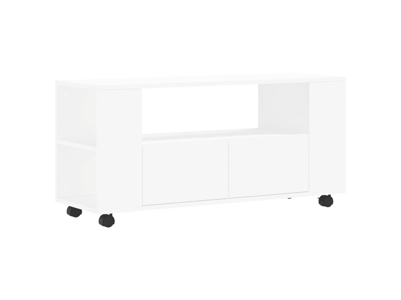  Meuble tv - banc tv - meuble de rangement blanc 102x34,5x43 cm bois d'ingénierie  - Conforama A
