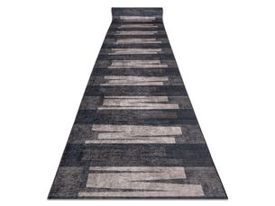 Tapis de couloir antidérapant lotus veneto 60910 rayures, géométriques marron lavable 80 cm 80x330 cm
