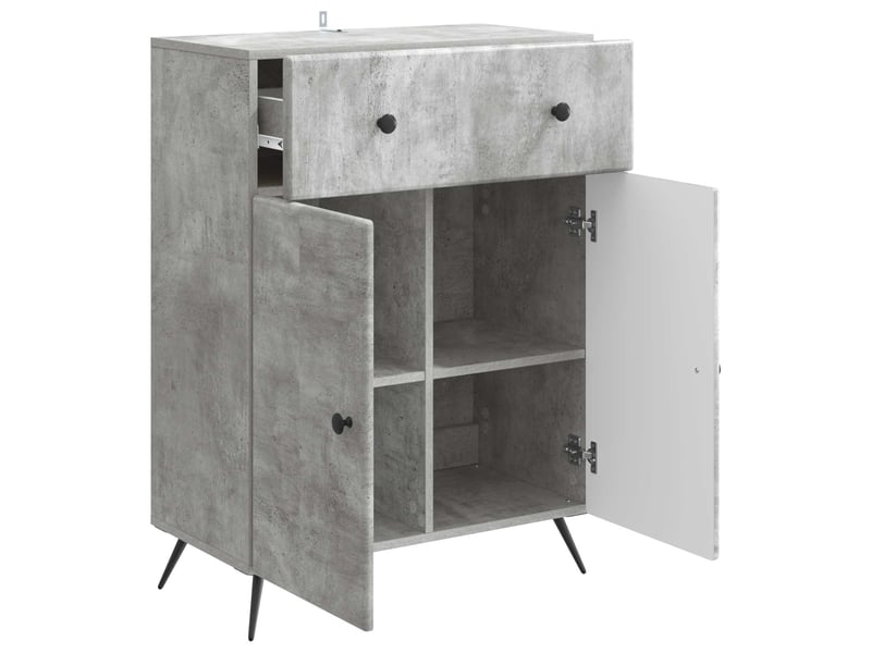  Buffet - bahut - meuble de rangement gris béton 66 x 34,5 x 90 cm bois d'ingénierie  - Conforama E