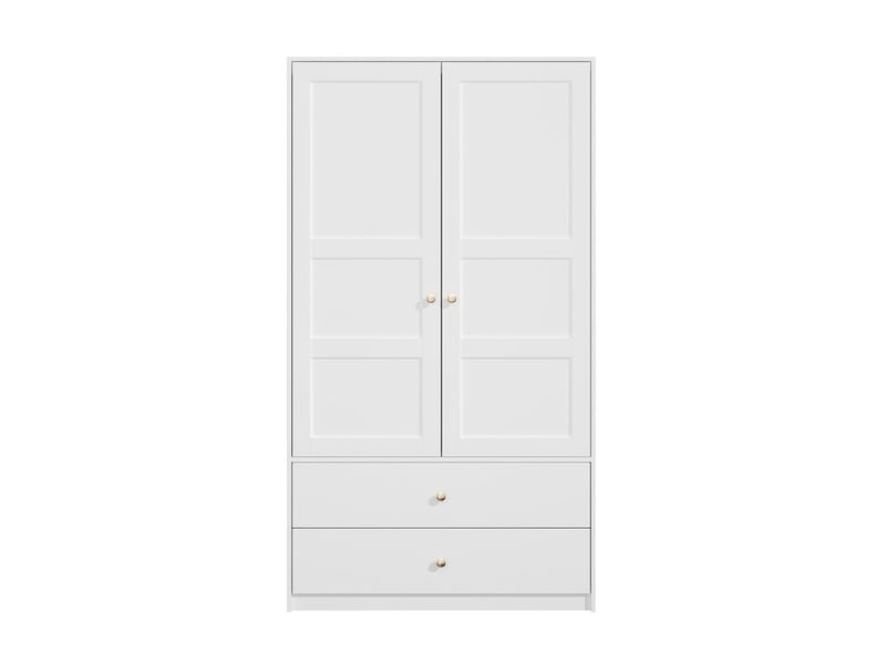  Armoire — blanc — 100 × 48 × 180 cm — 2 portes et 2 tiroirs  - Conforama A