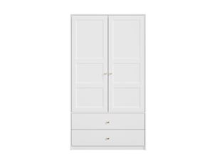 Armoire 2 porte(s) battante 2 tiroir(s) <strong>LEYTN</strong> <strong></strong> coloris blanc largeur 100 cm