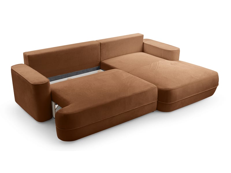 Canapé d’angle avec fonction lit peoni 267cm style cuivré d Peoni - Conforama E