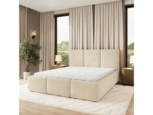 Lit coffre 160x200 cm <strong>MASSENO</strong> <strong></strong> coloris beige