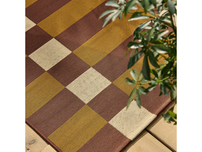  Tapis extérieur quadrillage - riveira marron 200x290  - Conforama R