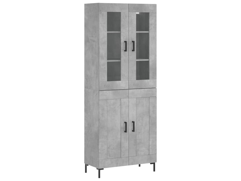  Buffet haut - bahut - meuble de rangement gris béton 69,5x34x180 cm bois d'ingénierie  - Conforama A