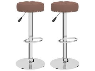 Lot de 2 tabouret de bar, chaise de bar marron tissu shl86495
