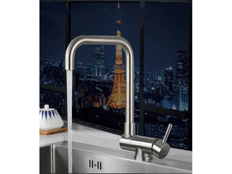  Robinet de cuisine rabattable – robinetterie rotative à 360°  - Conforama C