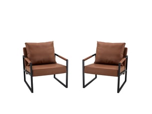 Fauteuil fixe MEUBLIV Simili marron vendu A l'unité