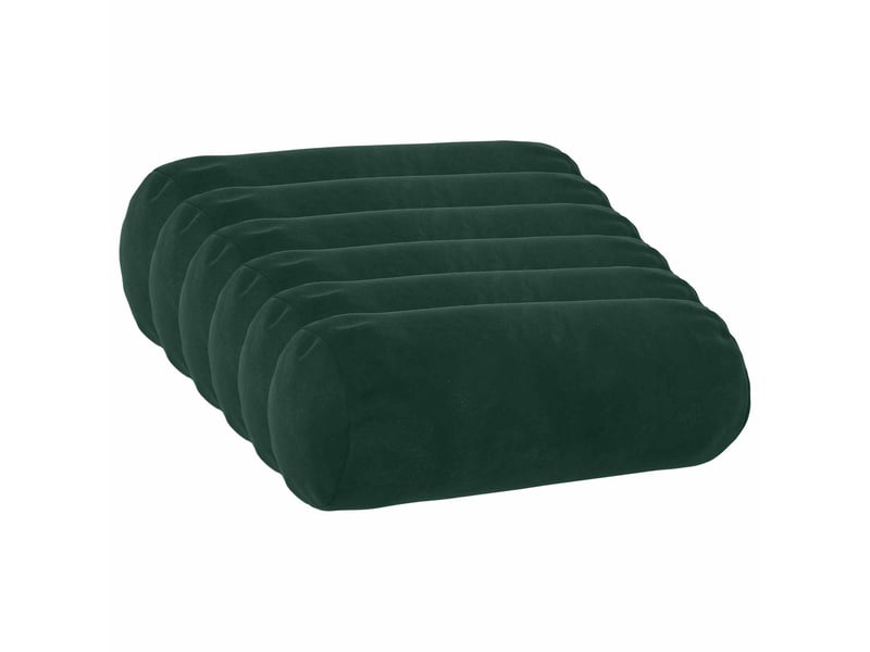 Lot de 6 coussins avec oreiller, coussins décoratifs heerlen vert foncé velours cf50945 - Conforama A
