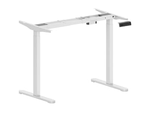 Piètement de bureau électrique réglable blanc en acier, double moteur et 3 mémoires, sans plateau de bureau