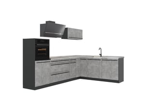 Vicco cuisine en angle, bétonanthracite, 287 x cm sans plan de travail
