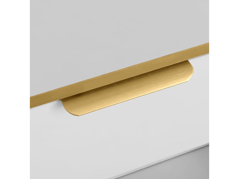 Meuble tv blanc et or 170 cm avec portes sculptées et tiroirs - Conforama R