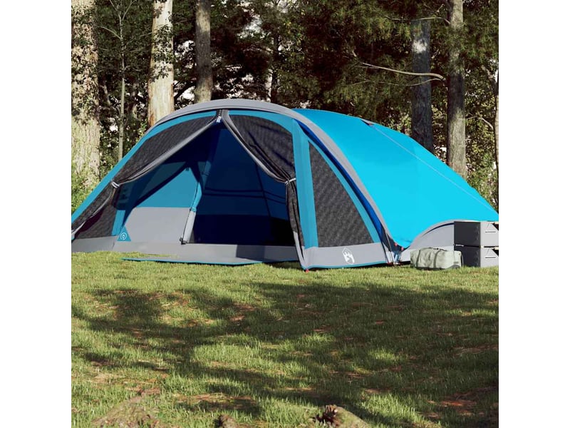 Tente de camping, tente de cabine familiale 6 personnes bleu imperméable shl10413 - Conforama B