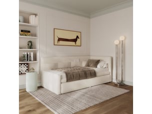 Lit simple 90x200 cm SELSEY Nesmi coloris beige