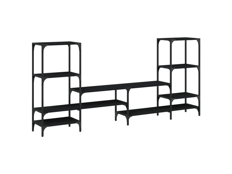  Meuble tv - banc tv - meuble de rangement noir 206,5x28,5x95 cm bois d'ingénierie  - Conforama A