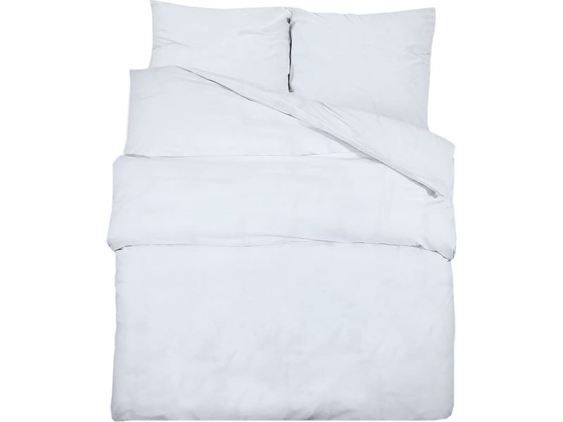  Housse de couette microfibre et 2 taies d'oreiller blanc uni myhome 140x200 cm 60x70 cm-taille 140x200 cm-taie d'oreiller 60x70 cm  - Conforama A