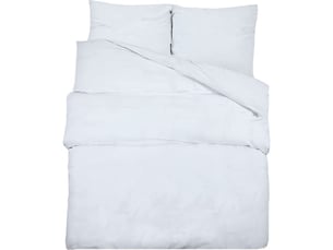Housse de couette microfibre et 2 taies d'oreiller blanc uni myhome 140x200 cm 60x70 cm-taille 140x200 cm-taie d'oreiller 60x70 cm