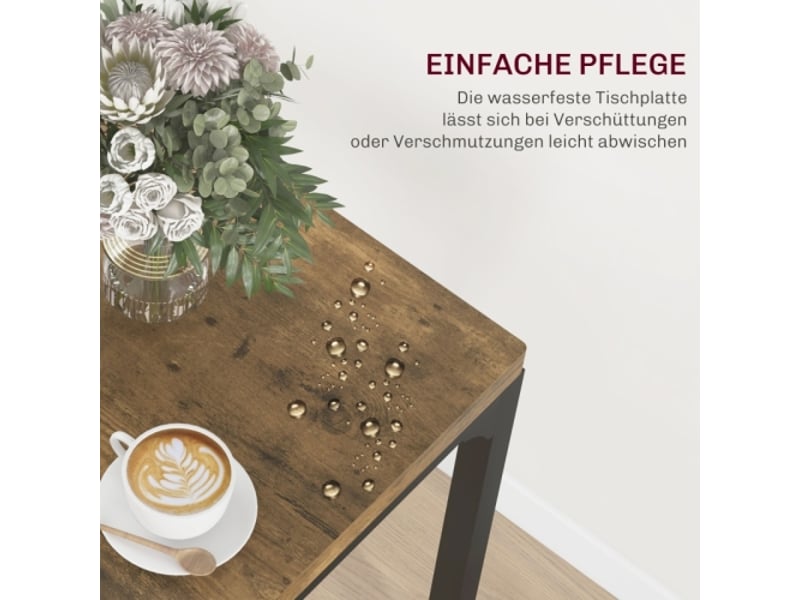 Ensemble salle à manger 3 pièces – table mdf et métal brun + 2 chaises modernes - Conforama D