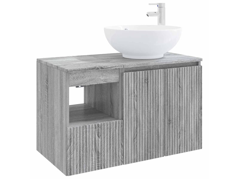  Ensemble de mobilier de salle de bain 2 pc sonoma gris cf64198  - Conforama A