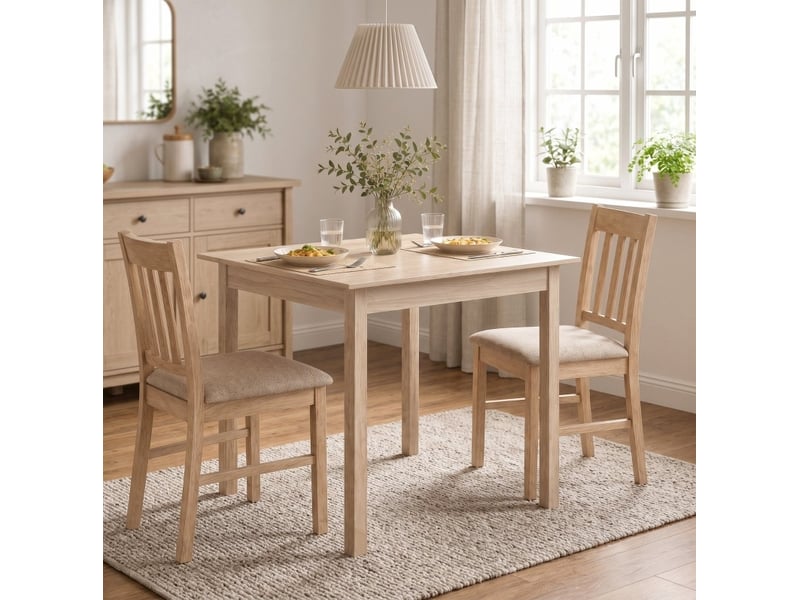  Table de salle à manger carrée 75 x 75 x 76 cm en pin, coloris bois, 2 personnes  - Conforama D