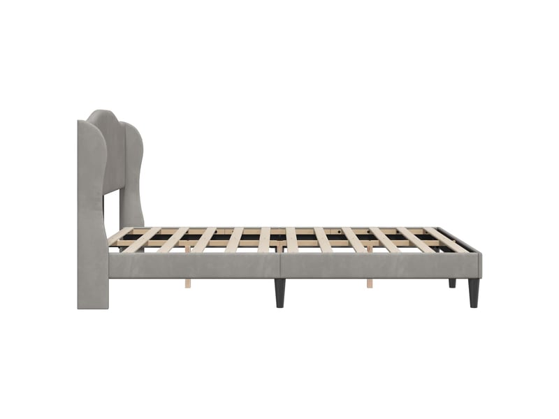 Lit double- lit adulte -  cadre de lit avec tête de lit gris clair 120 x 190 cm velours  - Conforama D