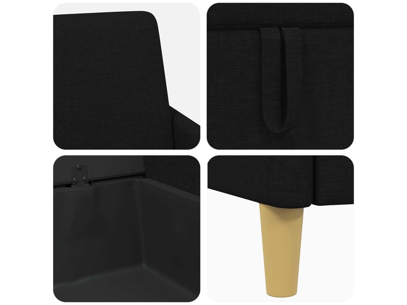  Canapé avec rangement 2 pcs noir polyester shl8135  - Conforama E