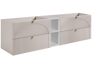 Meuble sous-vasque suspendu aura 180 cm avec étagère blanche cachemire mat k