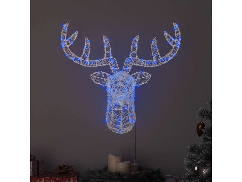  Tête de renne, éclairage de noël 140 led bleu 68 x 36,5 x 62,5 cm acrylique cf62100  - Conforama B