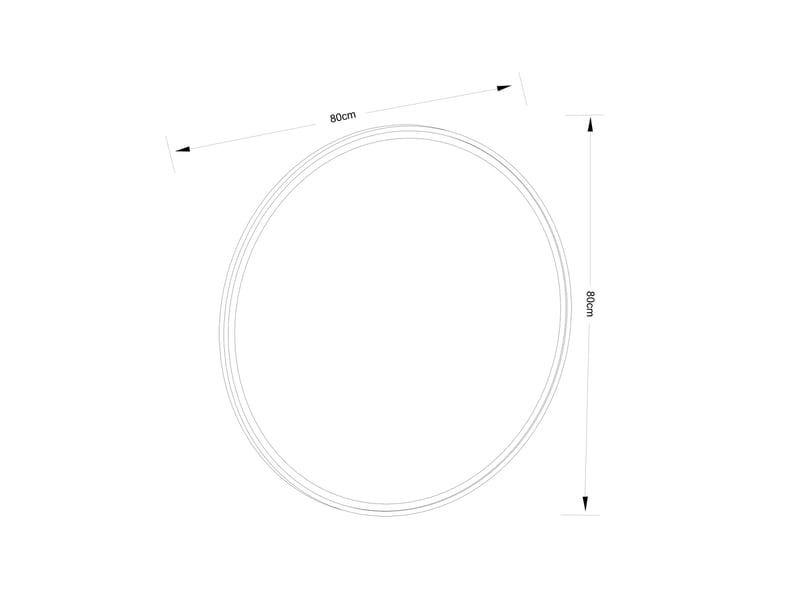  Miroir de salle de bains rond led ø 80 cm, tactile, antibuée et dimmable, argent  - Conforama C