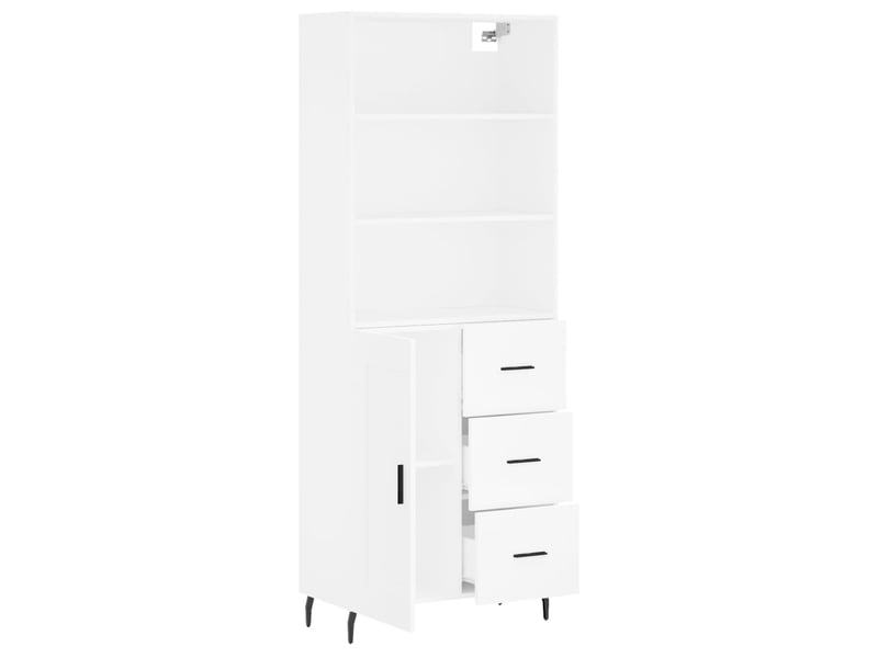  Buffet haut - bahut - meuble de rangement blanc 69,5x34x180 cm bois d'ingénierie  - Conforama D