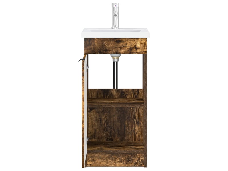  Meuble de salle de bain avec évier chêne fumé 42x40x84.5 cm shl8351  - Conforama D
