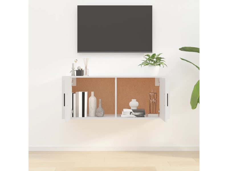  Meuble tv mural blanc 100x34,5x40 cm  - Conforama C