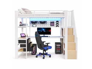 Lit mezzanine 90x200 cm MEUBLIV   coloris blanc