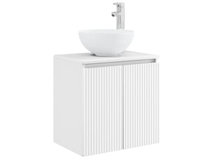 Vanité de lavabo mural, meuble de rangement blanc 49.5x41x64.5 cm shl1860