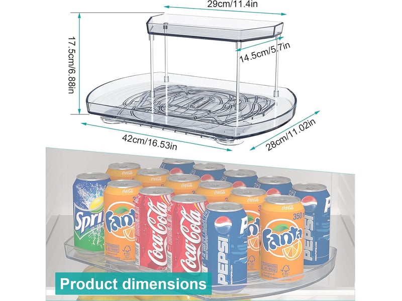 Plateau tournant épices 2 niveaux – organisateur pivotant 360°, rangement cuisine & salle de bain, plastique résistant - Conforama B