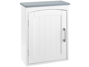 Meuble wc suspendu armoire à pharmacie murale armoire salle de bain rangement avec porte et étagère réglable - 41 x 18,5 x 52 cm - mdf - blanc
