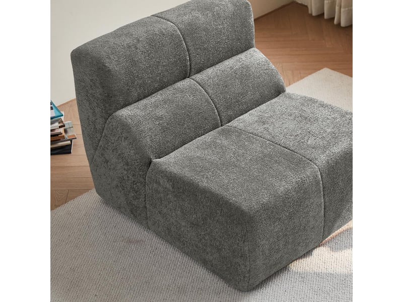  Canapé parresseux - fauteuil simple relax une place - canapé de sol - en velours doux - gris  - Conforama C