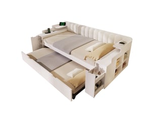 Lit banquette 90x200 cm DESVIAE coloris blanc