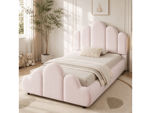 Lit simple 90x200 cm <strong>OOIILLEE</strong> <strong></strong> coloris rose
