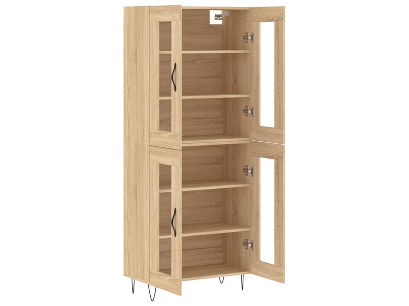  Buffet haut - bahut - meuble de rangement chêne sonoma 69,5x34x180 cm bois d'ingénierie  - Conforama D