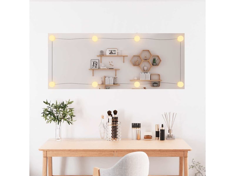  Miroir mural avec lumières led 40x100 cm verre rectangulaire cf62819  - Conforama C