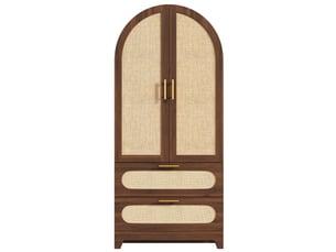Buffet 2 porte(s) 2 tiroir(s) - 80 cm coloris marron