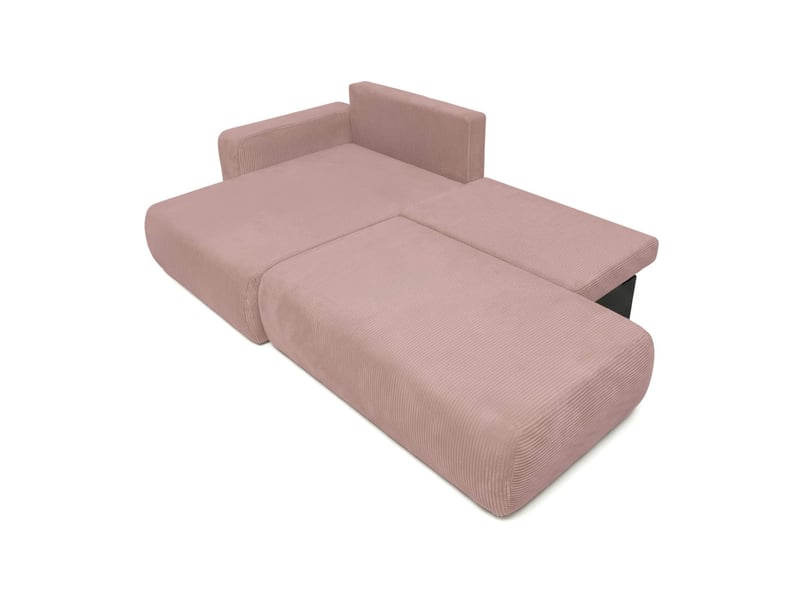  Alya - canapé d'angle max fixe et convertible 5 places en velours côtelé  - Conforama C