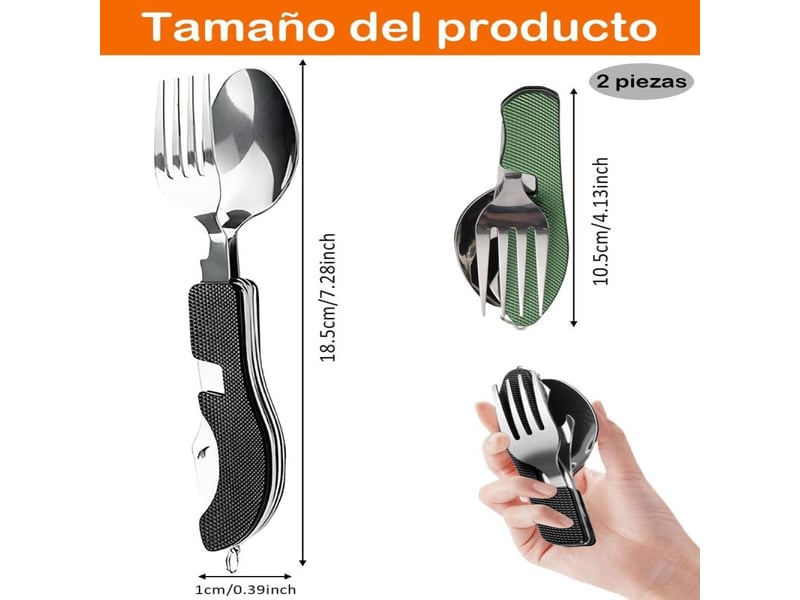  Mini ensemble de vaisselle pliable et amovible pour la randonnée et l'alpinisme, noir et vert (lot de 2)  - Conforama C