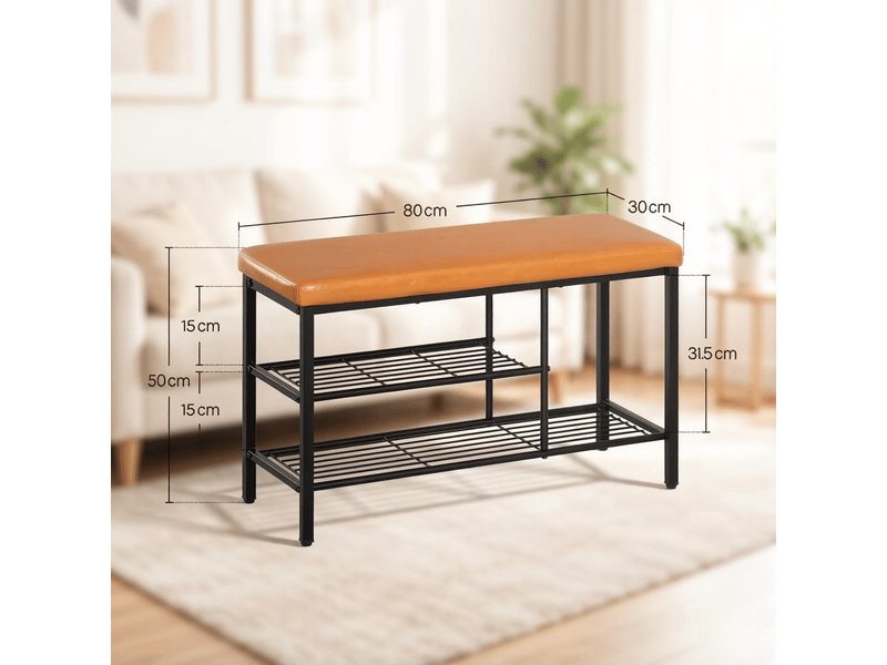  Banc à chaussures compact avec assise, rangement pratique, meuble d’entrée moderne, étagère chaussures  - Conforama C