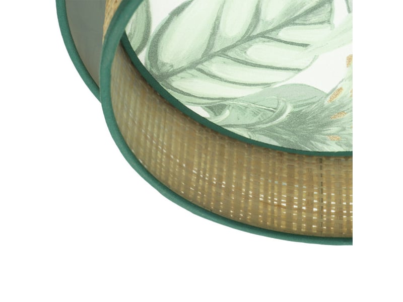  Suspension fabrilamp congo blanc vert naturel 1 x e27 ø 40 cm 224994001 - Conforama D