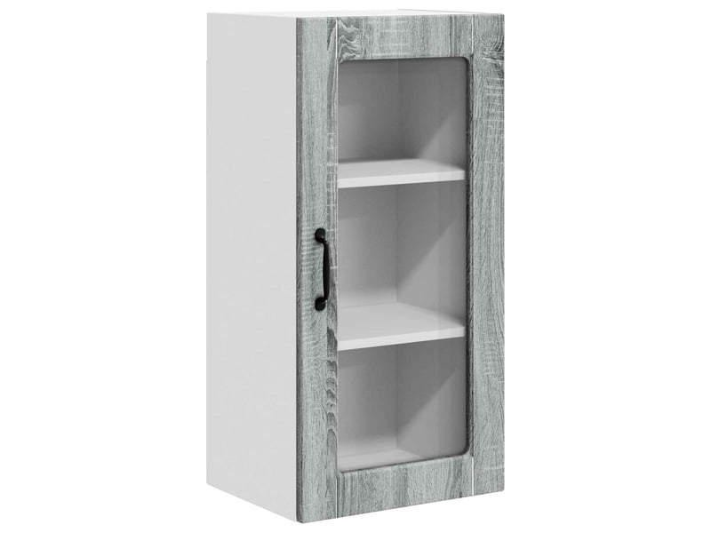 Cabinet en verre mural 2 pcs sonoma gris bois d'ingénierie shl4717 - Conforama D