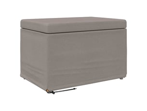 Tabouret bas, ottoman taupe 61x41x40 cm tissu et bois stratifié