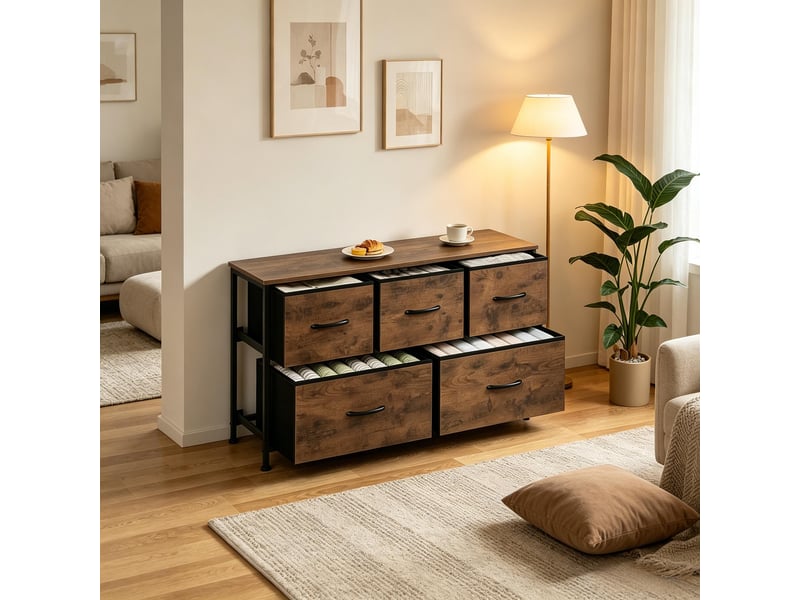  Armoire d'entrée modèle rustique, meuble rangement, commode avec tiroirs, placard polyvalent 1 pièce  - Conforama B