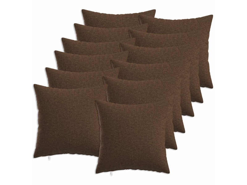  Lot de 12 housses de coussin heerlen marron 50 x 50 cm tissu cf48986  - Conforama B